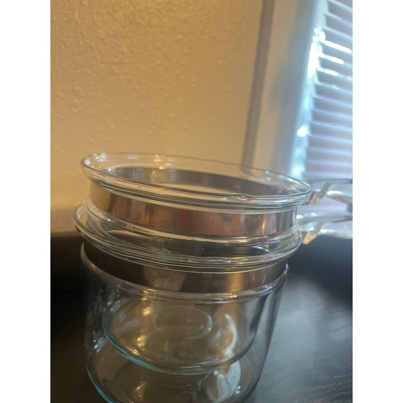 Pyrex Flameware Vintage Glass Double Boiler With Lid 6283 - Picture 12 of 12